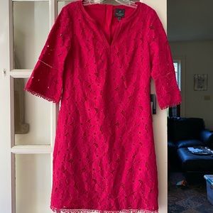 NWT Adrianna Papell bell sleeved azalea pink dress. Size 6.